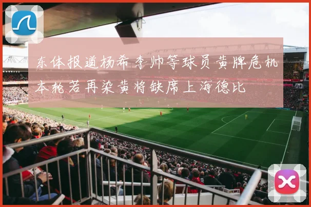东体报道杨希李帅等球员黄牌危机本轮若再染黄将缺席上海德比